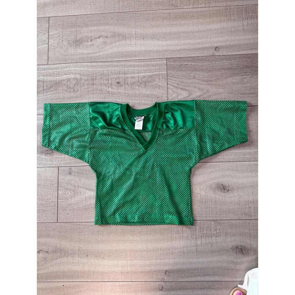 Vintage Green Mesh Football Jersey Top Y2K Sportswear Oversized Athletic Tee
